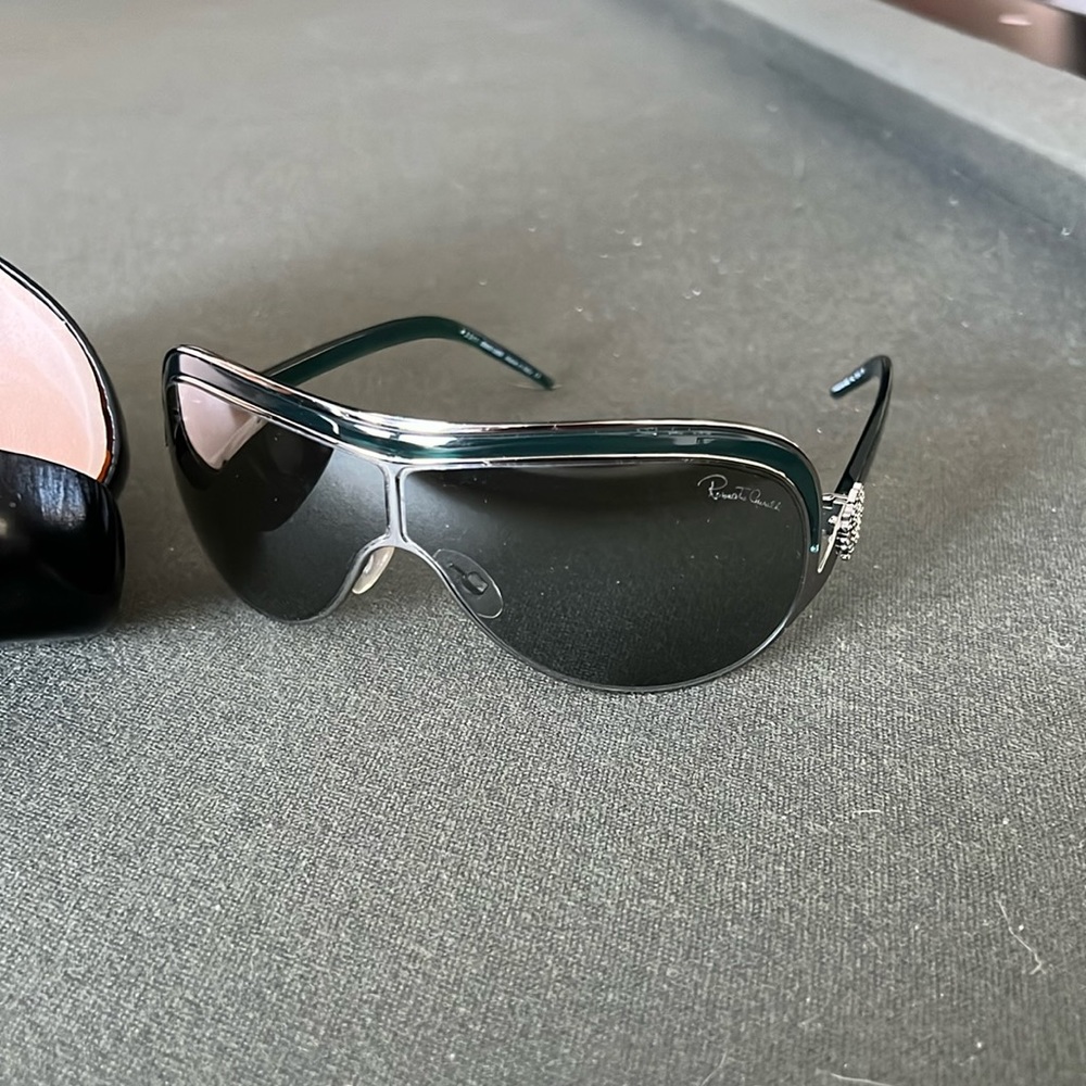 Alberto Cavalli women's sunglasses Amazzonite 465S silver & teal